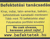 A befektetek.hu t�k�letes hirdet�se.