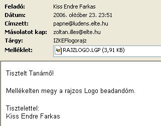2006. október 23-án éjfél előtt elküldött e-mail