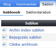 Sablonok a Freeblog adminisztrációban