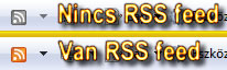 Innen láthatjuk IE7 alatt, hogy van-e RSS feed az aktuális oldalon