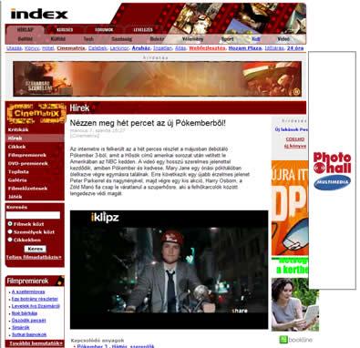 A Pókember miatt az Index meglopja a hirdetőit!