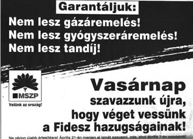 Az MSZP 2002-as választási szórólapja