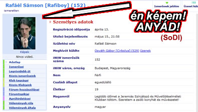 Zsidó iWiW lap SoDI 168 órás képével