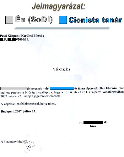 A bíróság értesít, hogy jogerős a követekésem
