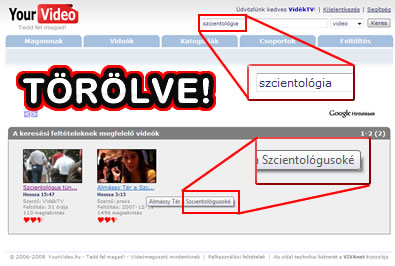 Szcientológia törölve!