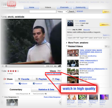 Youtube: watch is high quality link