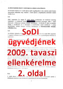 SoDI  ügyvédjének  2009. tavaszi ellenkérelme -  2. oldal - Kattints a nagyításhoz!