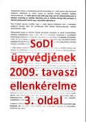SoDI  ügyvédjének  2009. tavaszi ellenkérelme -  3. oldal - Kattints a nagyításhoz!